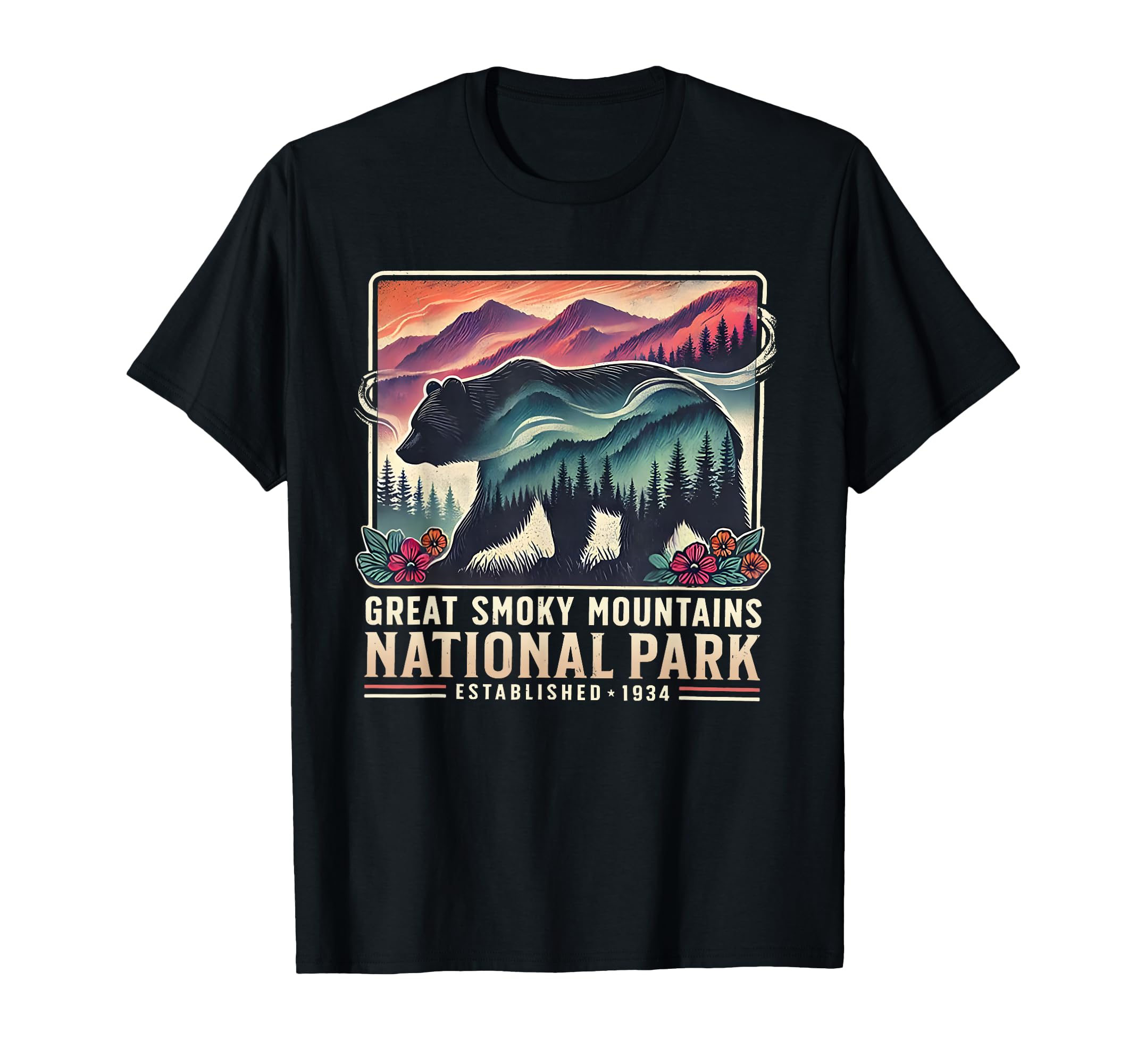 Great Smoky Mountains National Park Bear T-Shirt - Novelty Apparel Unisex - T-Shirt, Sweatshirt, Hoodie