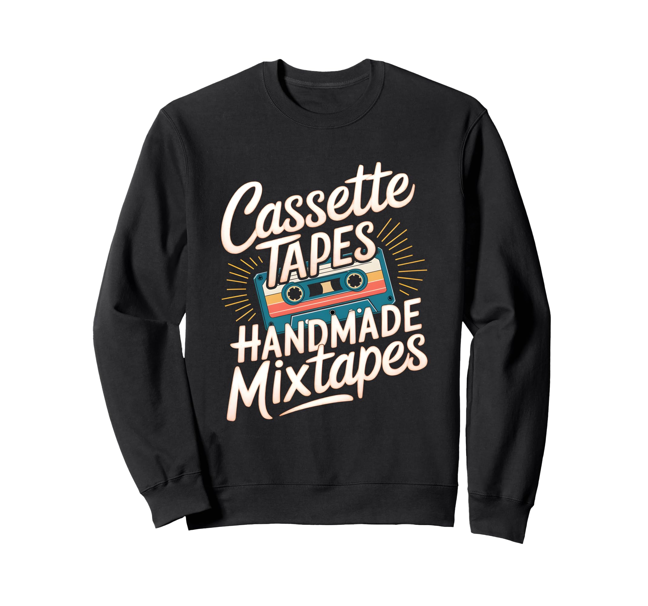 Cassette Tapes Handmade Sweatshirt - Fun Novelty Design for Adults - T-Shirt, Sweatshirt, Hoodie