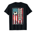 Patriotic American Us Flag Soccer Player T-Shirt - Custom Art Print Unisex - T-Shirt, Sweatshirt, Hoodie