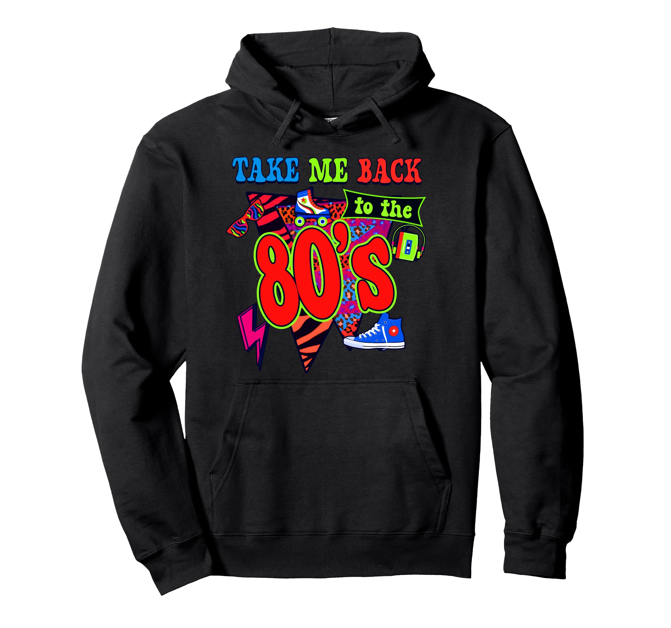 1980S Party Theme Roller Skates And Boom Hoodie - Minimalist Print Unisex - T-Shirt, Sweatshirt, Hoodie