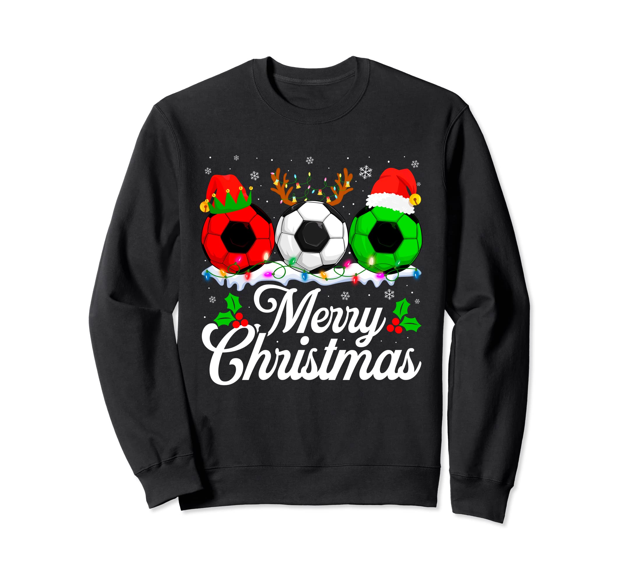 Soccer Santa Hat Light Sweatshirt - Aesthetic Graphic Unisex - T-Shirt, Sweatshirt, Hoodie