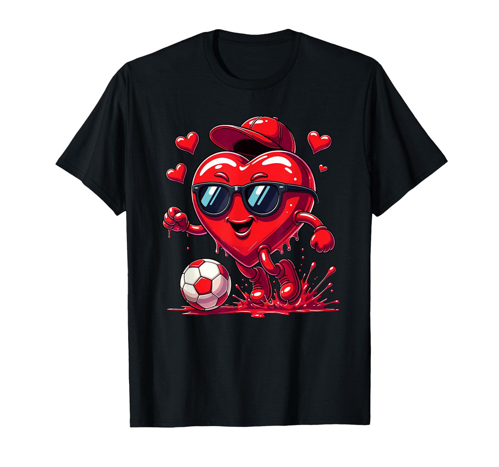 Valentine Soccer Heart Drip Sport Love T-Shirt - Fun Novelty Design Unisex - T-Shirt, Sweatshirt, Hoodie