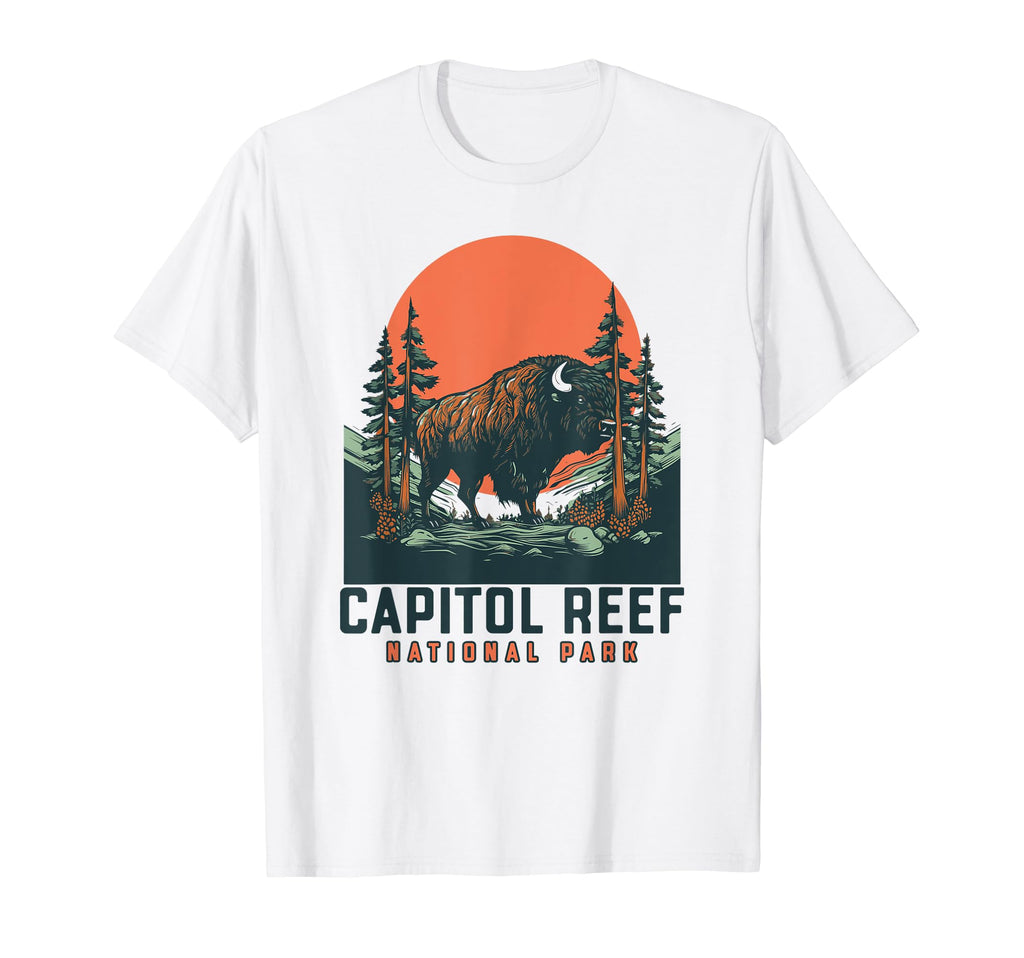 Capitol Reef National Park Bison Buffalo T-Shirt - Custom Art Print Unisex - T-Shirt, Sweatshirt, Hoodie