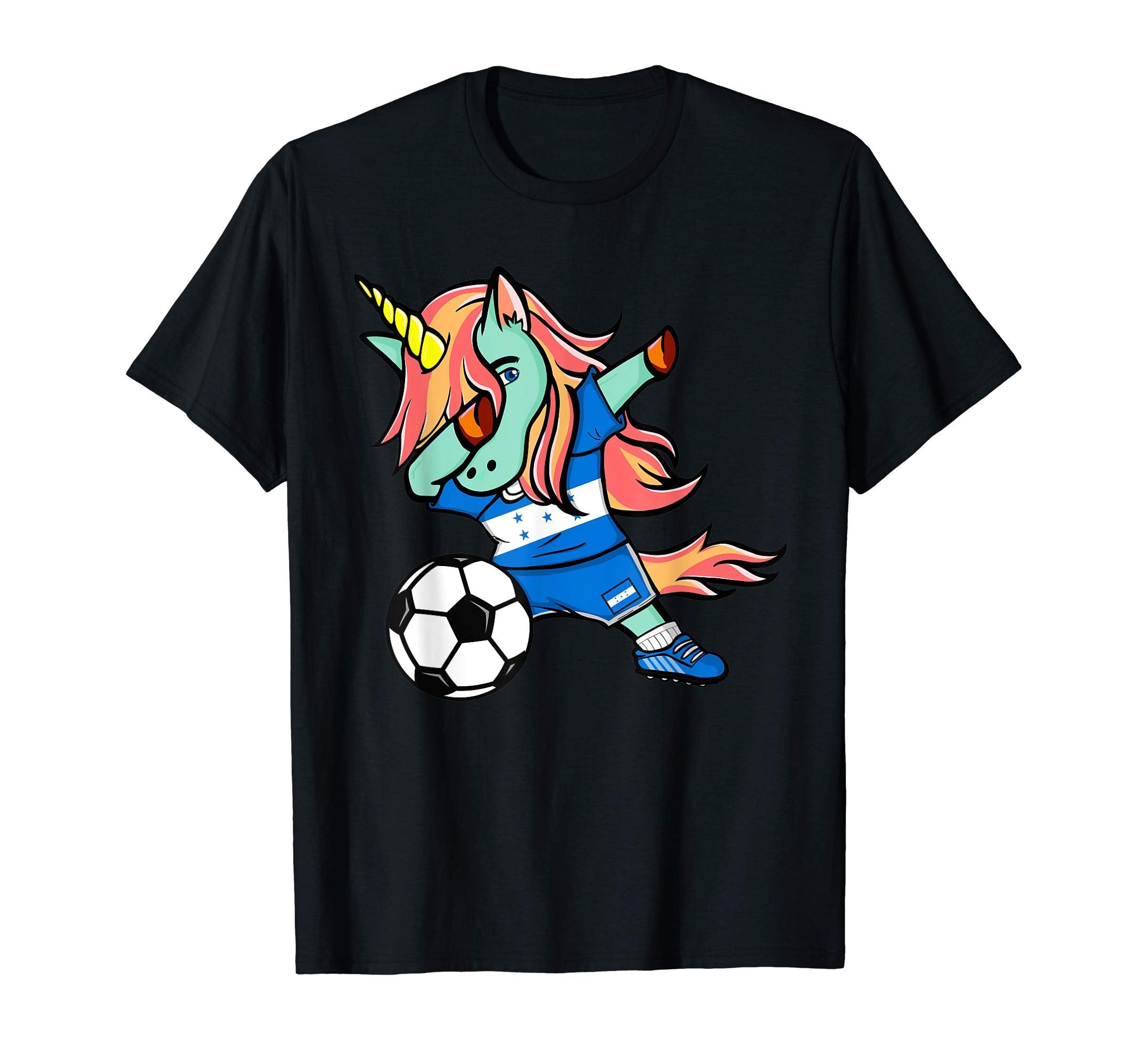 Dabbing Unicorn Honduras Football T-Shirt - Custom Art Print Unisex - T-Shirt, Sweatshirt, Hoodie