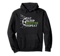 Eat Sleep Soccer Repeat Soccer Player Hoodie - Graphic Print Men Women - T-Shirt, Sweatshirt, Hoodie