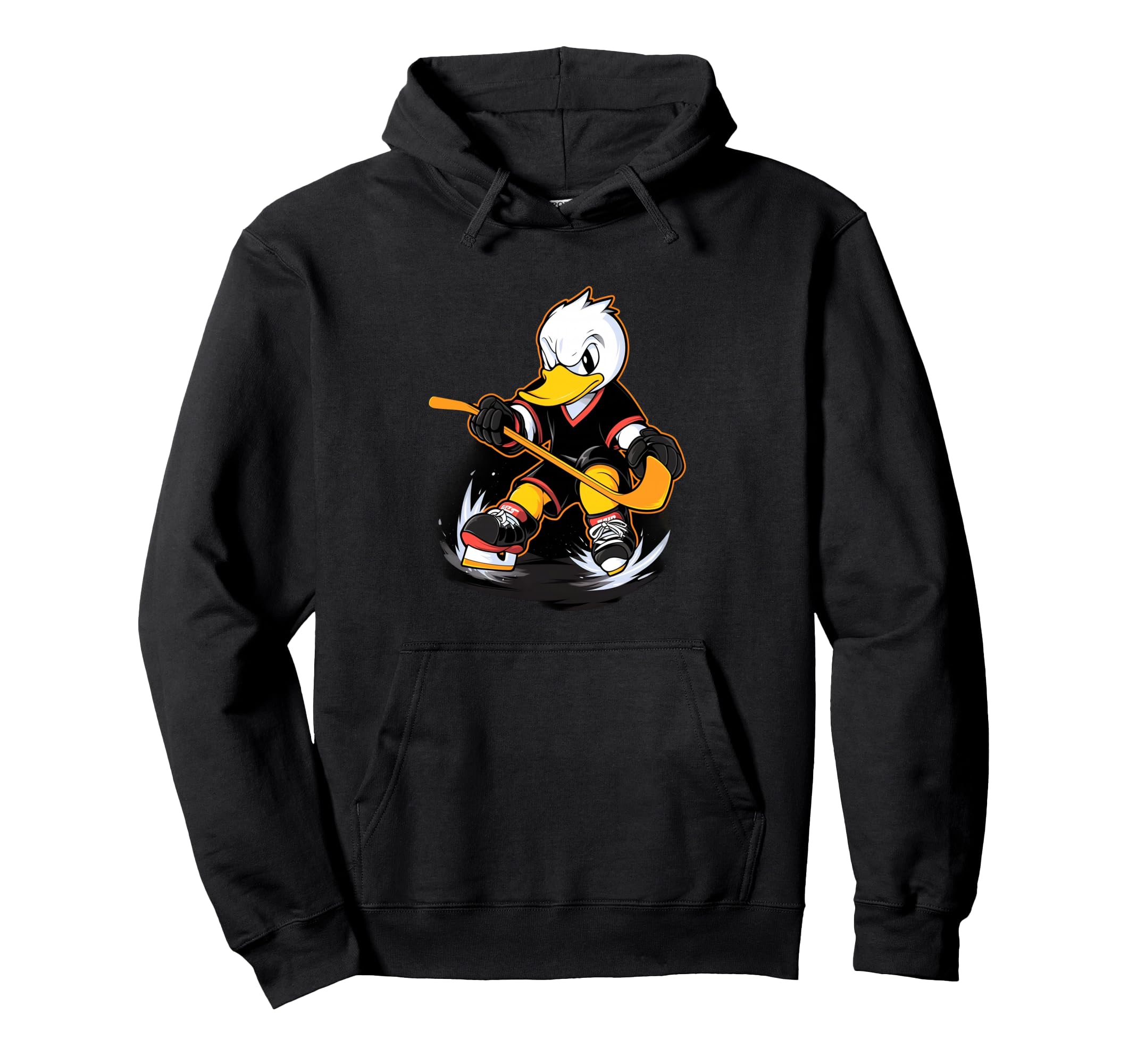 Duck Ice Hockey Player Hockey Stick Hoodie - Streetwear Style Men Women - T-Shirt, Sweatshirt, Hoodie