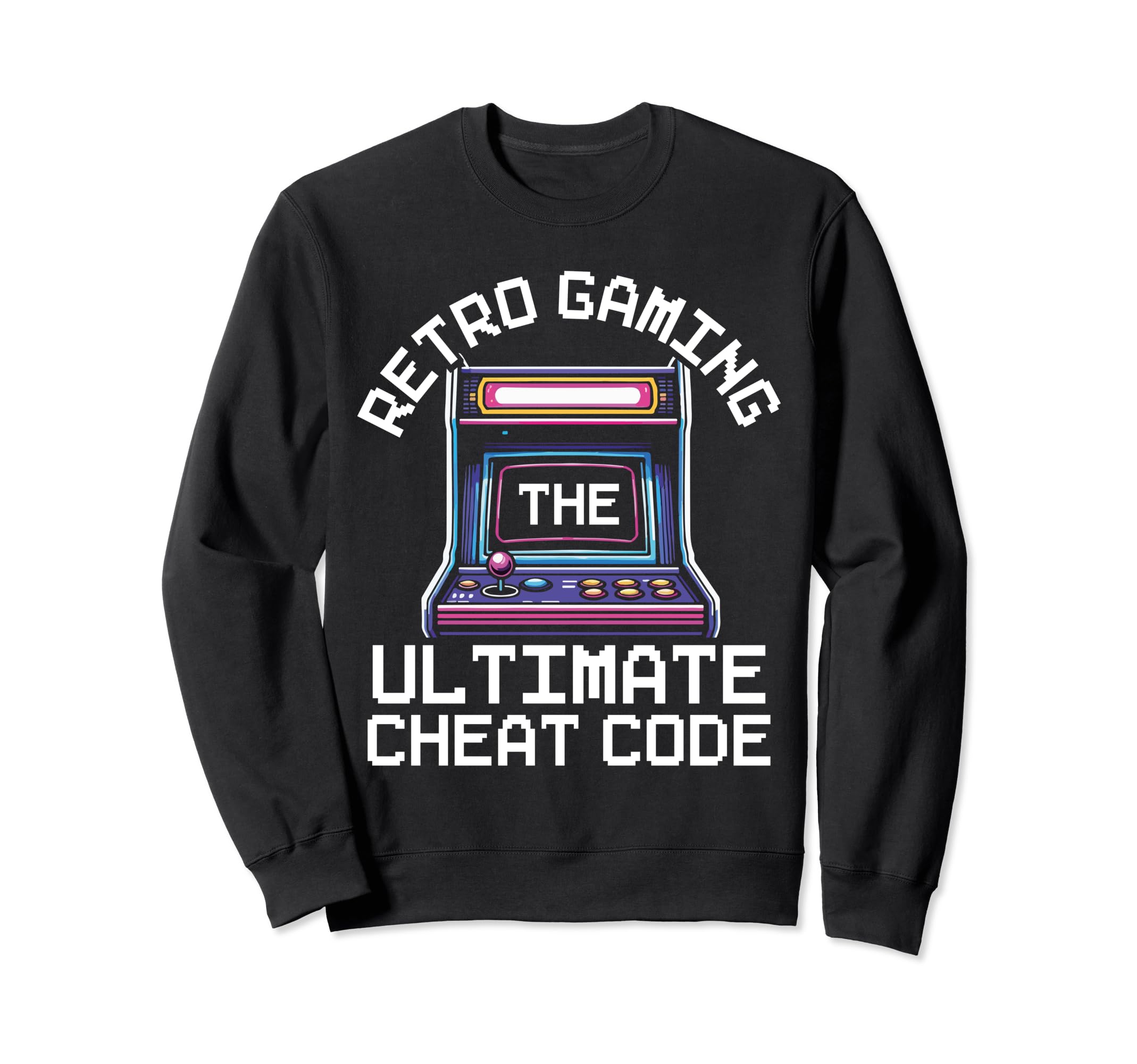 80S Arcade Nostalgia Pixel Art Sweatshirt - Fun Novelty Design for Adults - T-Shirt, Sweatshirt, Hoodie