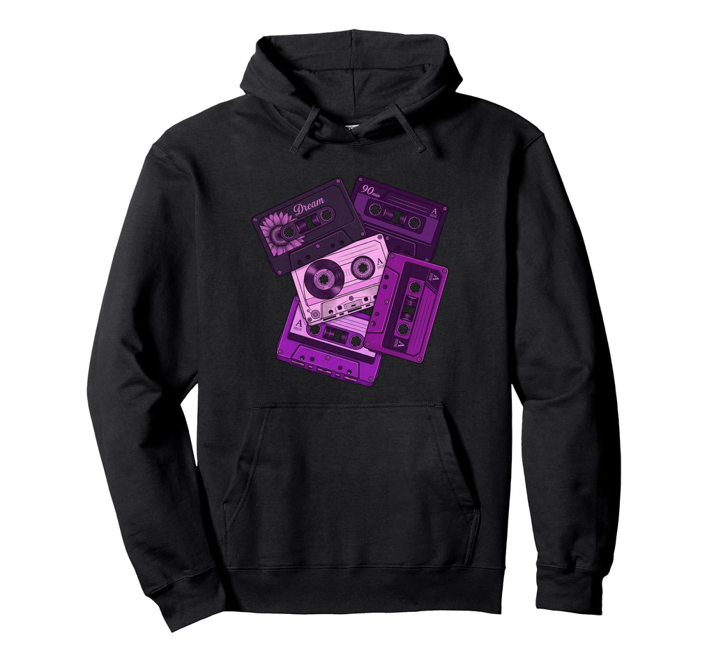 Purple Cassette Tape Music 80S 90S Hoodie - Fun Novelty Design for Adults - T-Shirt, Sweatshirt, Hoodie