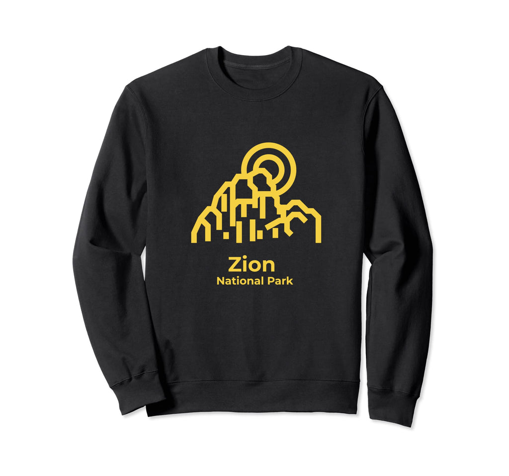 Zion National Park Utah Minimalist Sweatshirt - Unique Graphic Men Women - T-Shirt, Sweatshirt, Hoodie