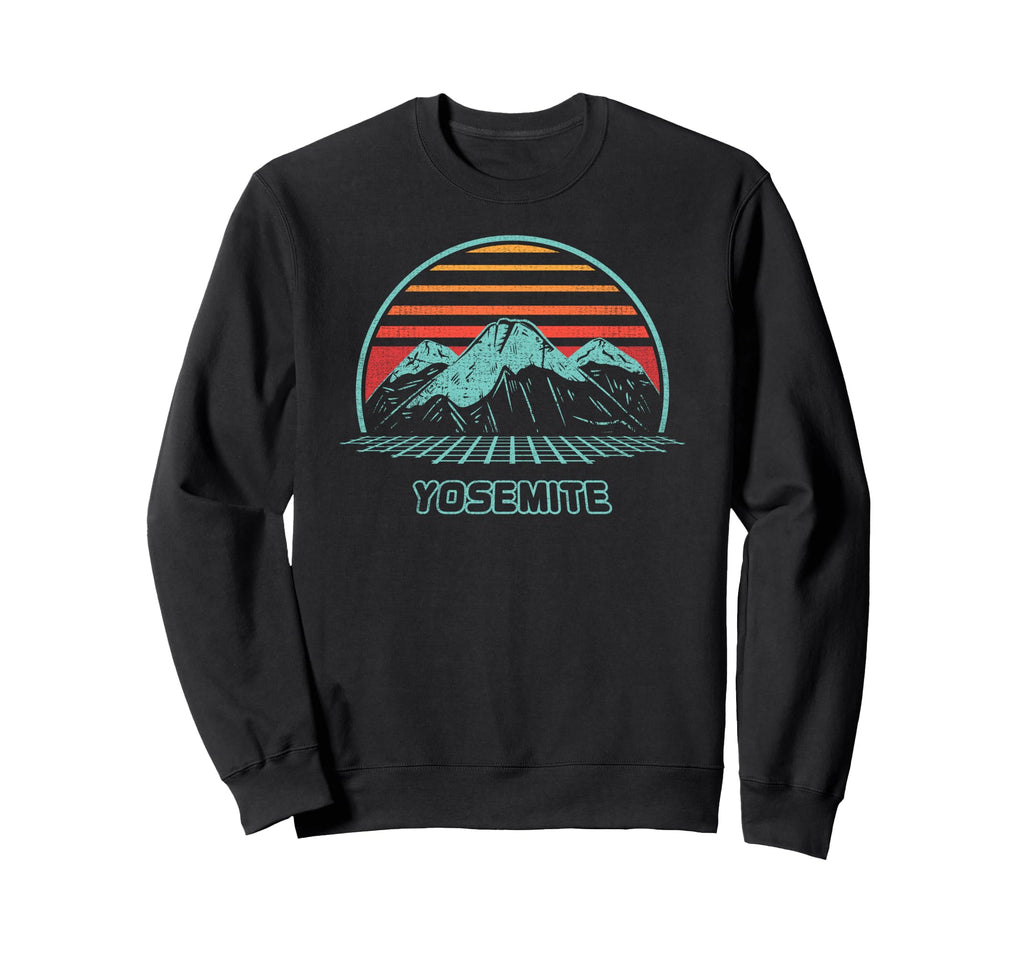 Yosemite National Park Hiking 80S Sweatshirt - Aesthetic Graphic Men Women - T-Shirt, Sweatshirt, Hoodie