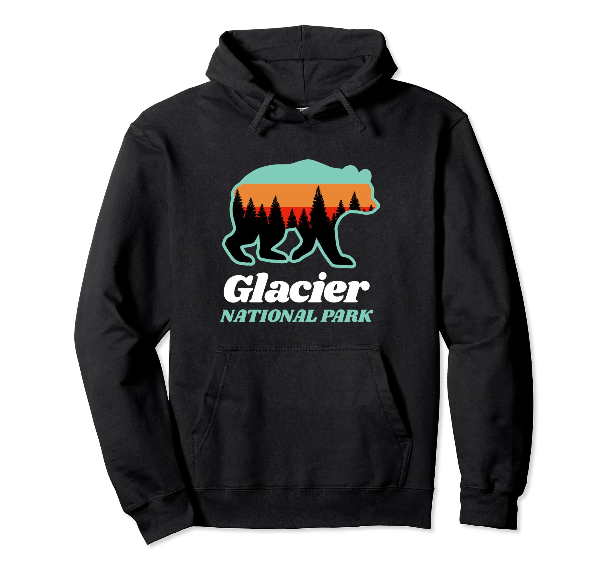 Glacier Bear Forest National Park Hoodie - Novelty Apparel for Adults - T-Shirt, Sweatshirt, Hoodie