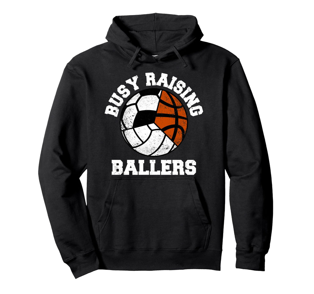 Busy Raising Ballers Funny Volleyball Hoodie - Aesthetic Graphic Unisex - T-Shirt, Sweatshirt, Hoodie