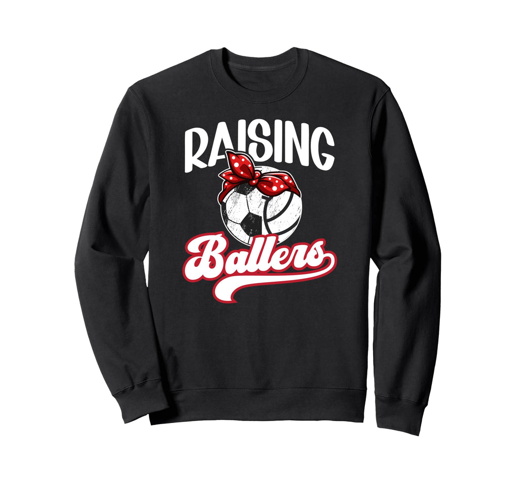 Raising Ballers Soccer Volleyball Mom Sweatshirt - Minimalist Print Unisex - T-Shirt, Sweatshirt, Hoodie