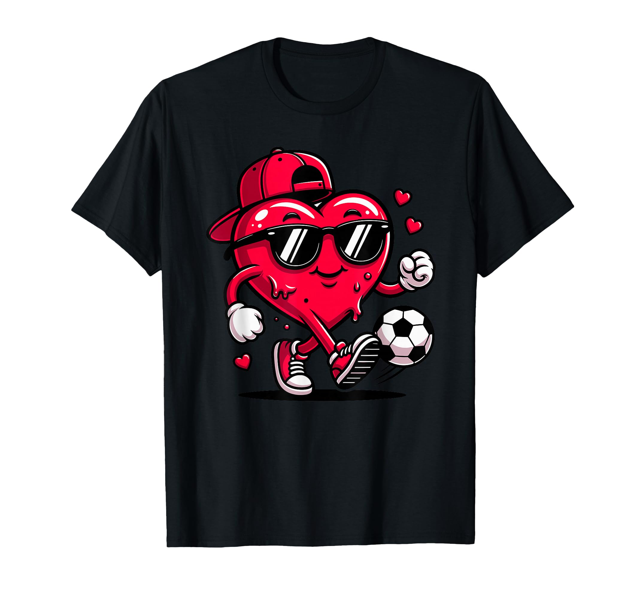 Valentine Soccer Heart Drip Sport Love T-Shirt - Custom Art Print Unisex - T-Shirt, Sweatshirt, Hoodie