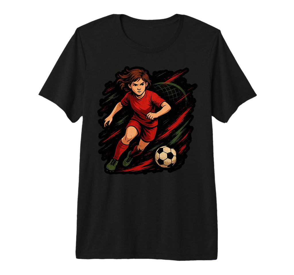Soccer Player Kicking Ball Sports T-Shirt - Fun Novelty Design for Adults - T-Shirt, Sweatshirt, Hoodie