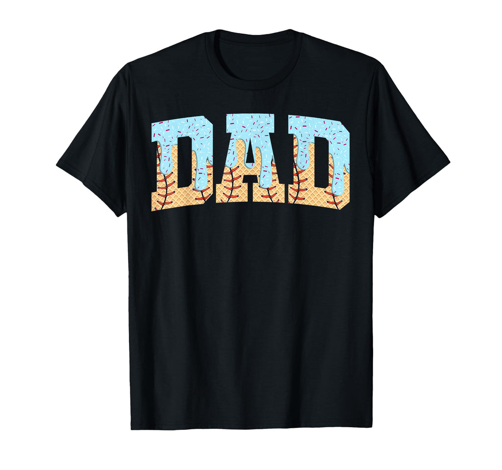 Baseball Dad Ice Cream Drip Fathers Day T-Shirt - Unique Graphic for Adults - T-Shirt, Sweatshirt, Hoodie