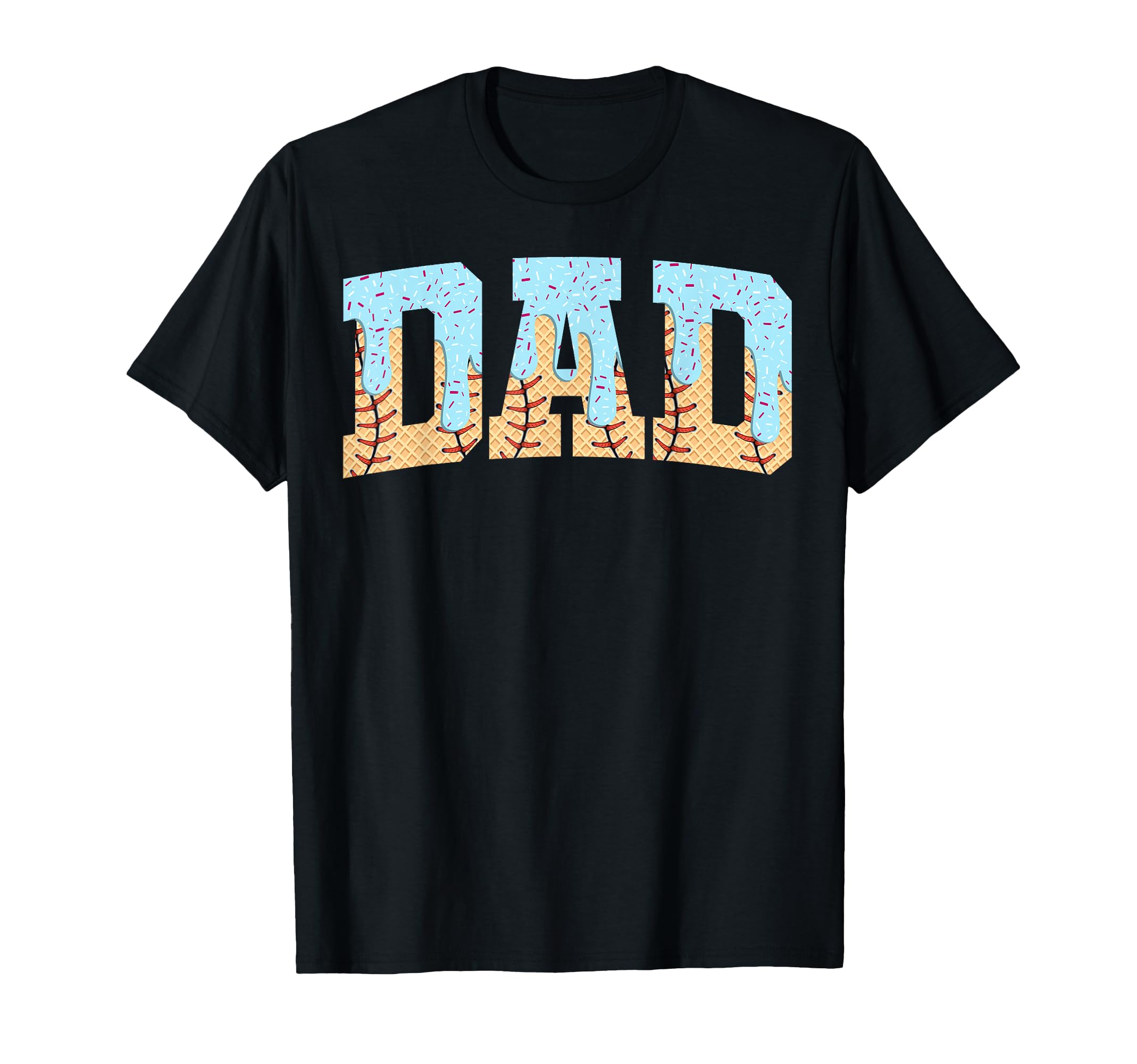 Baseball Dad Ice Cream Drip Fathers Day T-Shirt - Unique Graphic for Adults - T-Shirt, Sweatshirt, Hoodie