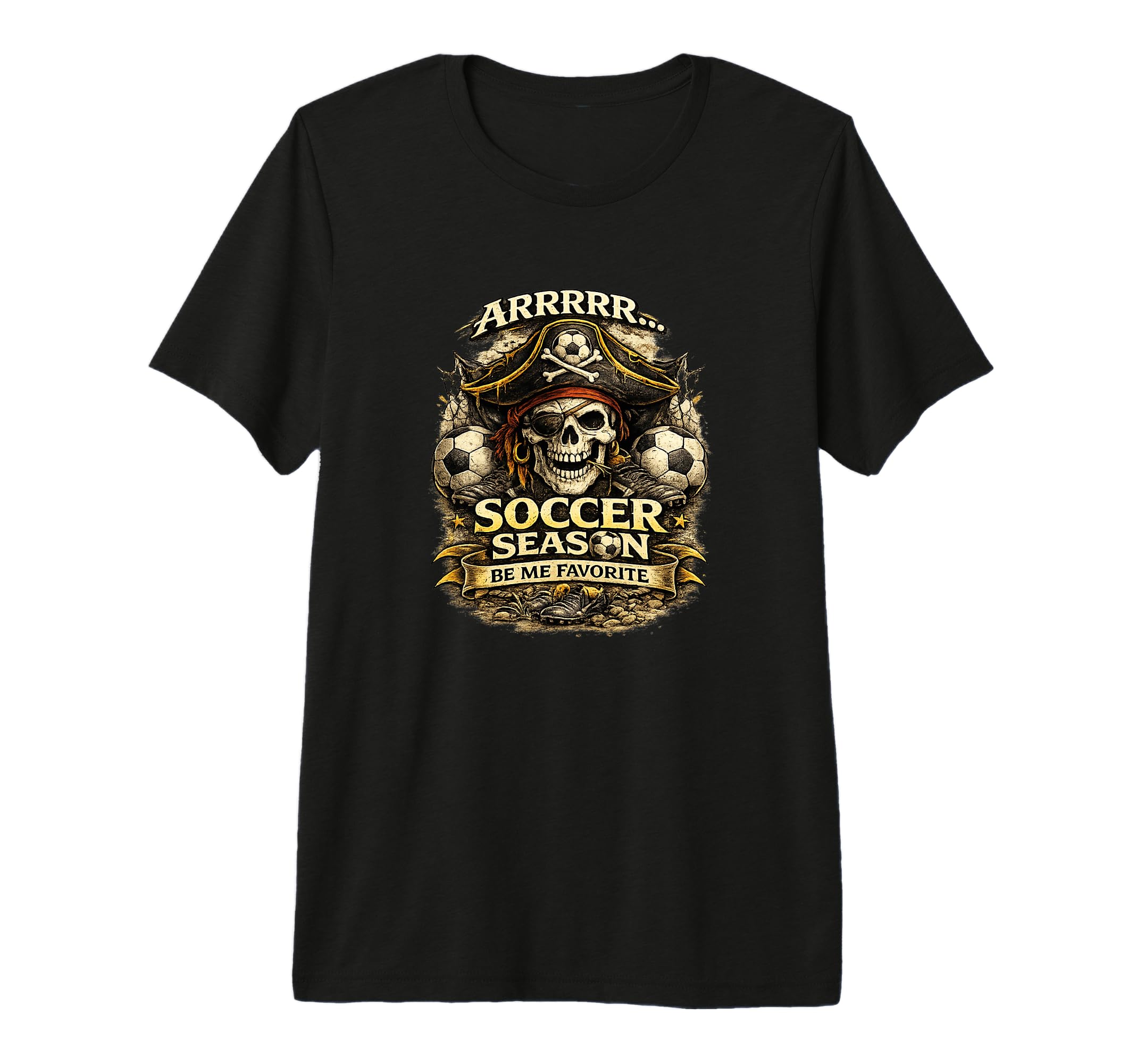Funny Soccer Season Themed Pirate Tri T-Shirt - Fun Novelty Design Unisex - T-Shirt, Sweatshirt, Hoodie