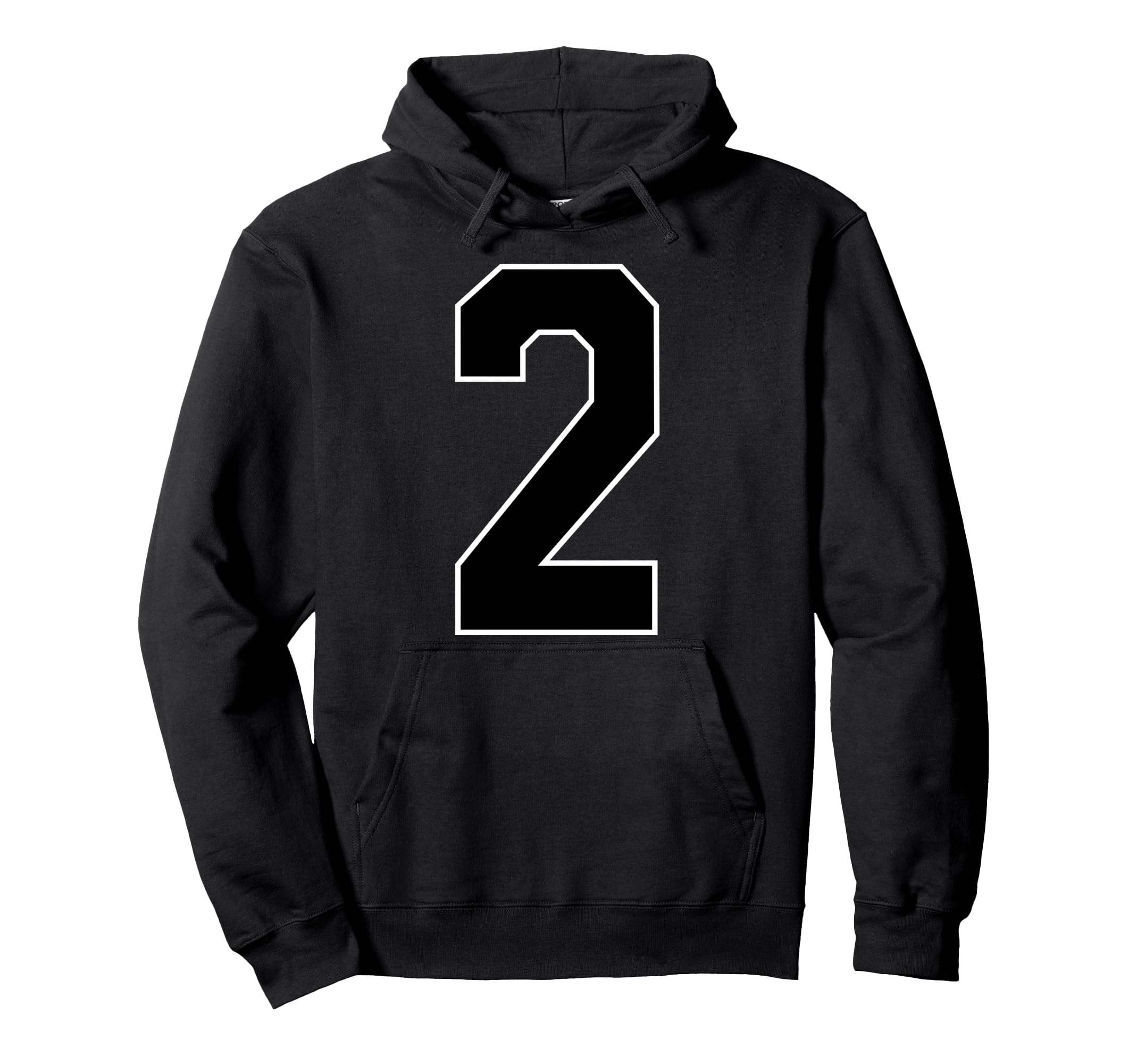 White Black Sports Team Number 2 Hoodie - Novelty Apparel Men Women - T-Shirt, Sweatshirt, Hoodie