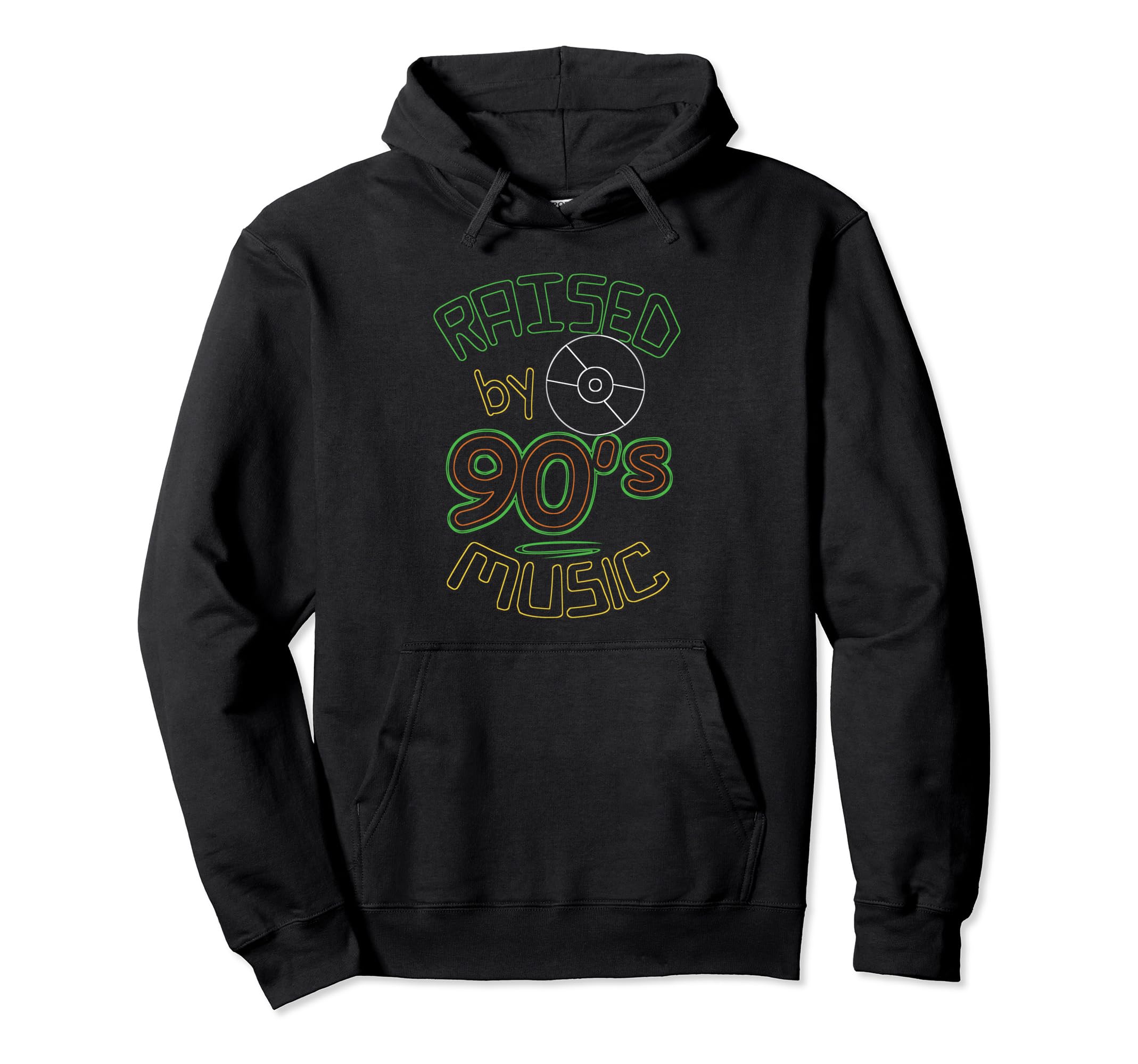 Raised 90S Music Old School Hip Hop Hoodie - Fun Novelty Design for Adults - T-Shirt, Sweatshirt, Hoodie