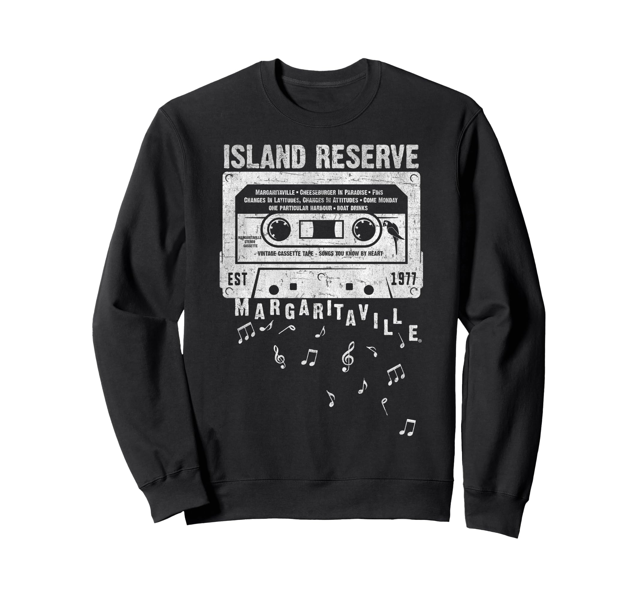 Margaritaville Cassette Tape Sweatshirt - Fun Novelty Design for Adults - T-Shirt, Sweatshirt, Hoodie