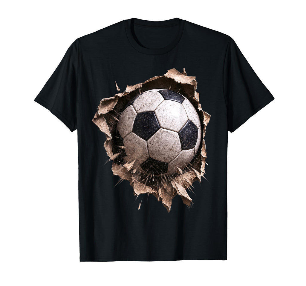 Soccer Ball Torn Fabric Bursting 3D T-Shirt - Fun Novelty Design Unisex - T-Shirt, Sweatshirt, Hoodie
