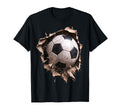 Soccer Ball Torn Fabric Bursting 3D T-Shirt - Fun Novelty Design Unisex - T-Shirt, Sweatshirt, Hoodie