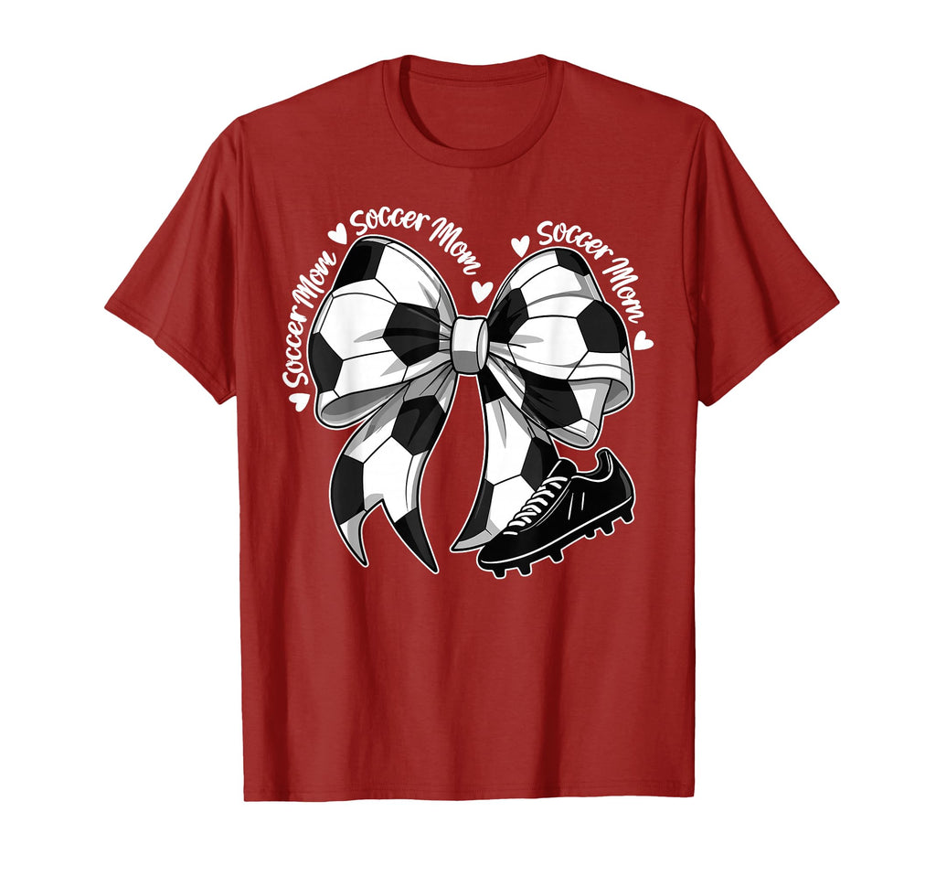 Soccer Mom Mama Coquette Bows Game Day T-Shirt - Minimalist Print Men Women - T-Shirt, Sweatshirt, Hoodie