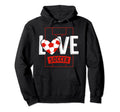 Love Soccer Funny Hearty Soccer Field Game Hoodie - Unique Graphic Unisex - T-Shirt, Sweatshirt, Hoodie