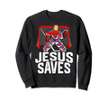 Jesus Saves Ice Hockey Goalie Sweatshirt - Casual Everyday Wear for Adults - T-Shirt, Sweatshirt, Hoodie