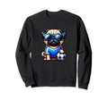 Pug Soccer Player Dog Champion Sweatshirt - Casual Everyday Wear Men Women - T-Shirt, Sweatshirt, Hoodie