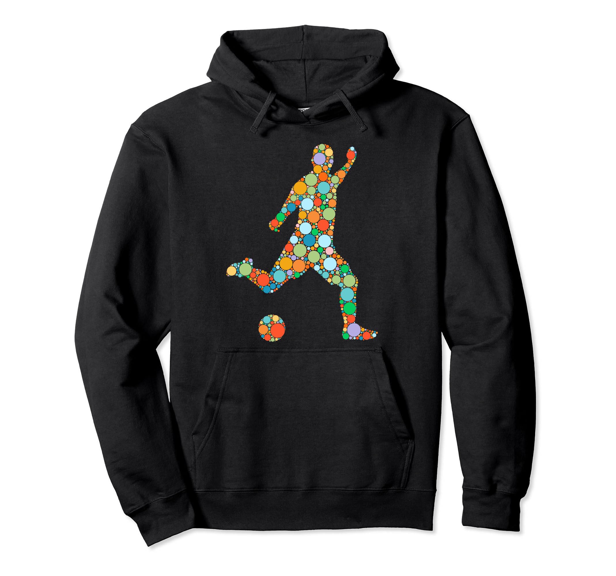 Soccer Player Ball Polka Dots Happy Hoodie - Custom Art Print Men Women - T-Shirt, Sweatshirt, Hoodie