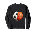 Split Heart Soccer Basketball Sweatshirt - Novelty Apparel Unisex - T-Shirt, Sweatshirt, Hoodie