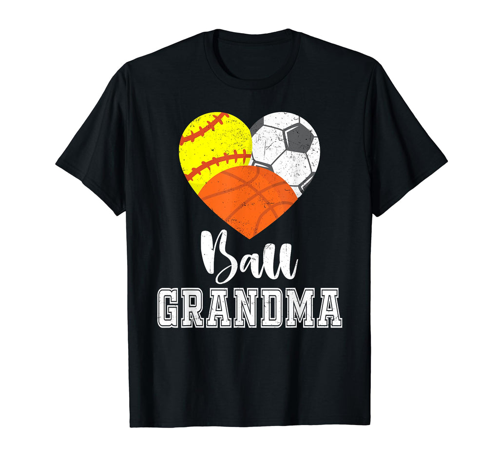 Ball Grandma Heart Softball Soccer T-Shirt - Aesthetic Graphic Men Women - T-Shirt, Sweatshirt, Hoodie