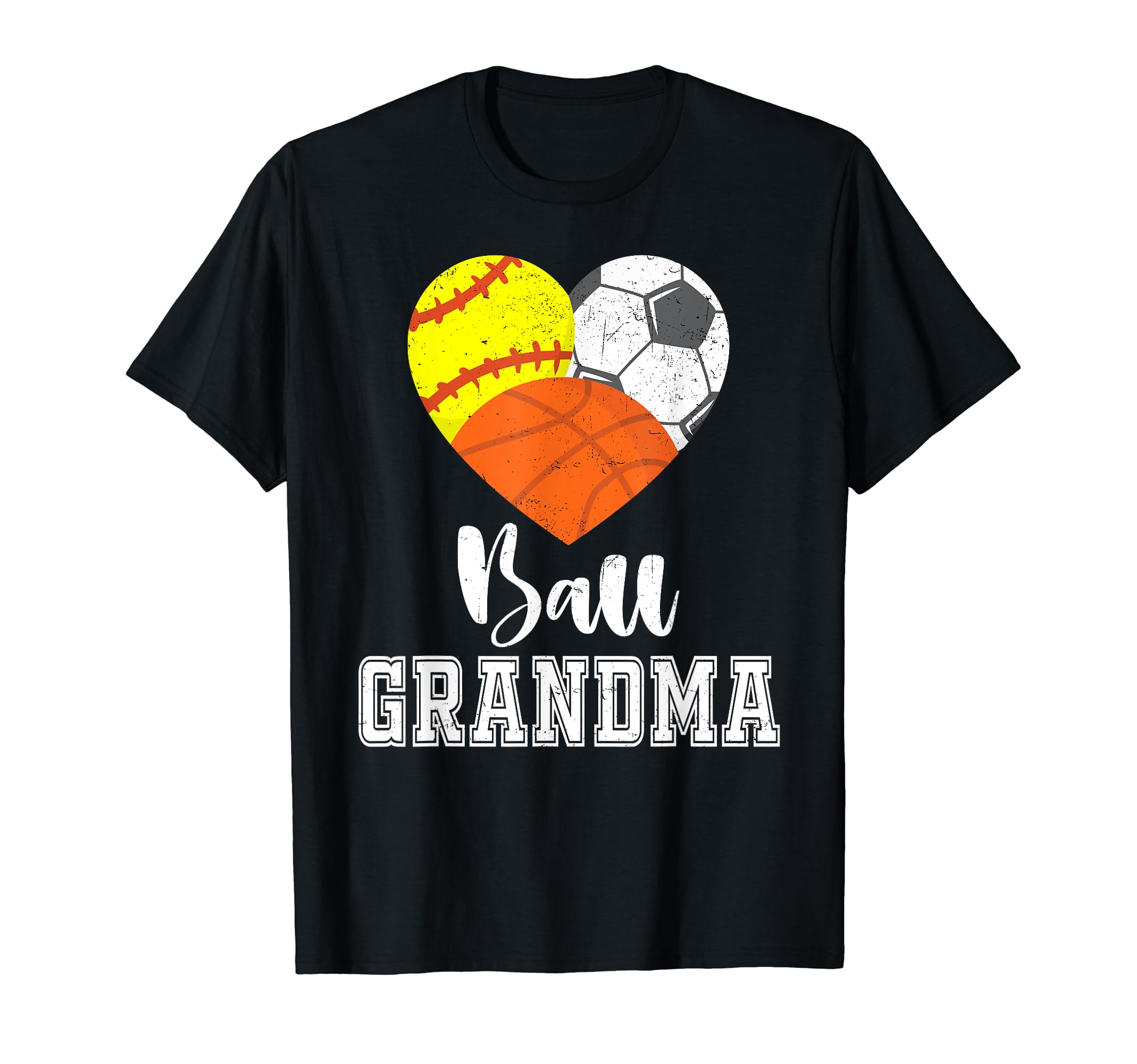 Ball Grandma Heart Softball Soccer T-Shirt - Aesthetic Graphic Men Women - T-Shirt, Sweatshirt, Hoodie