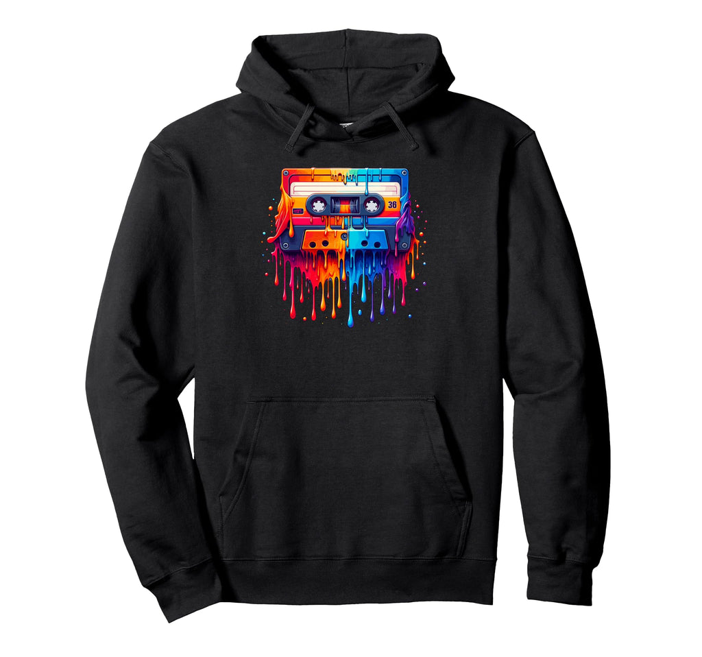 Dripping Paint Art Cassette Player Hoodie - Fun Novelty Design Unisex - T-Shirt, Sweatshirt, Hoodie
