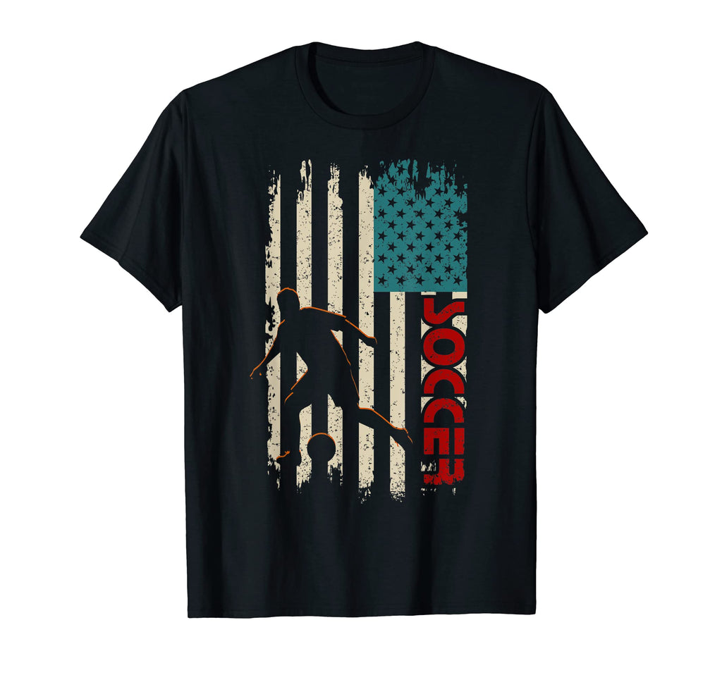 Soccer American Flag Sports Patriotic T-Shirt - Unique Graphic Men Women - T-Shirt, Sweatshirt, Hoodie