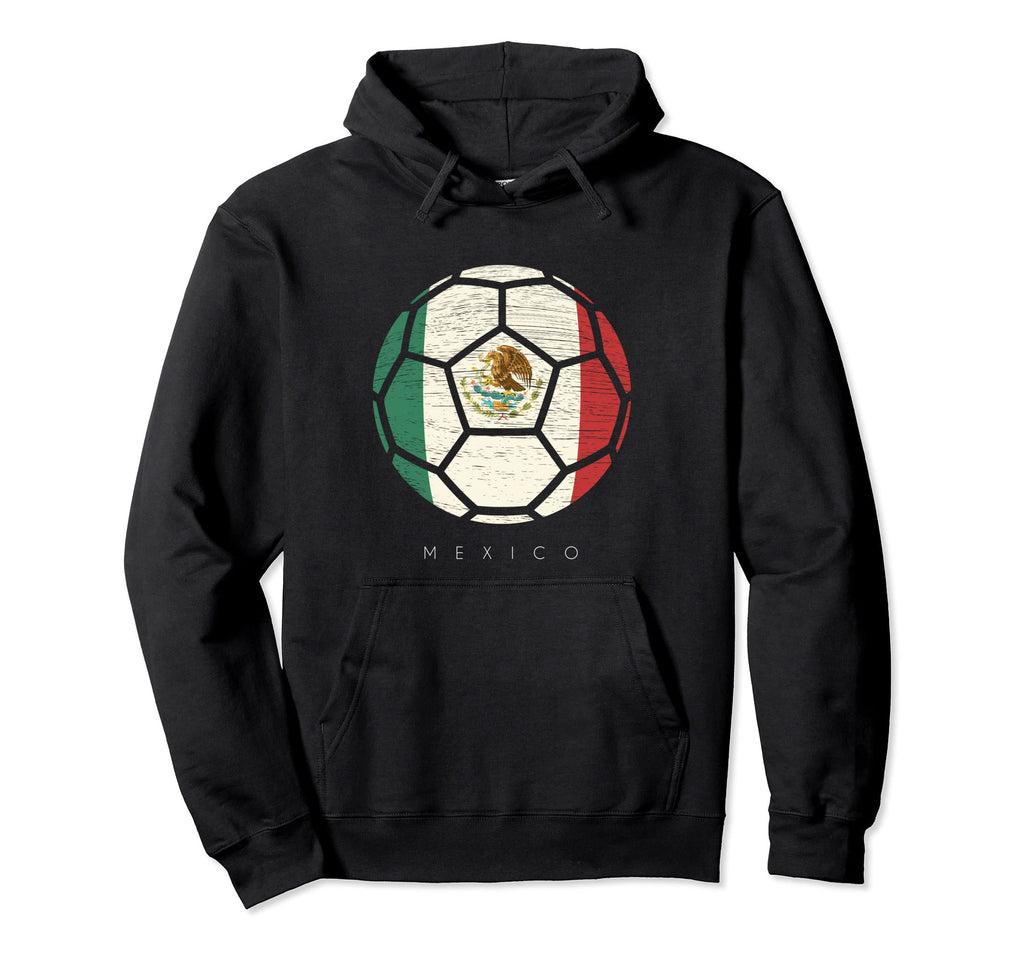 Soccer Ball Football Mexican Flag Mexico Hoodie - Trendy Graphic Unisex - T-Shirt, Sweatshirt, Hoodie
