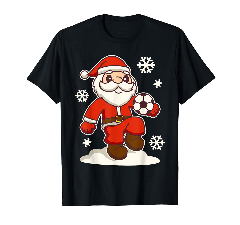 Sporty Santa Claus Soccer T-Shirt - Graphic Print Men Women - T-Shirt, Sweatshirt, Hoodie