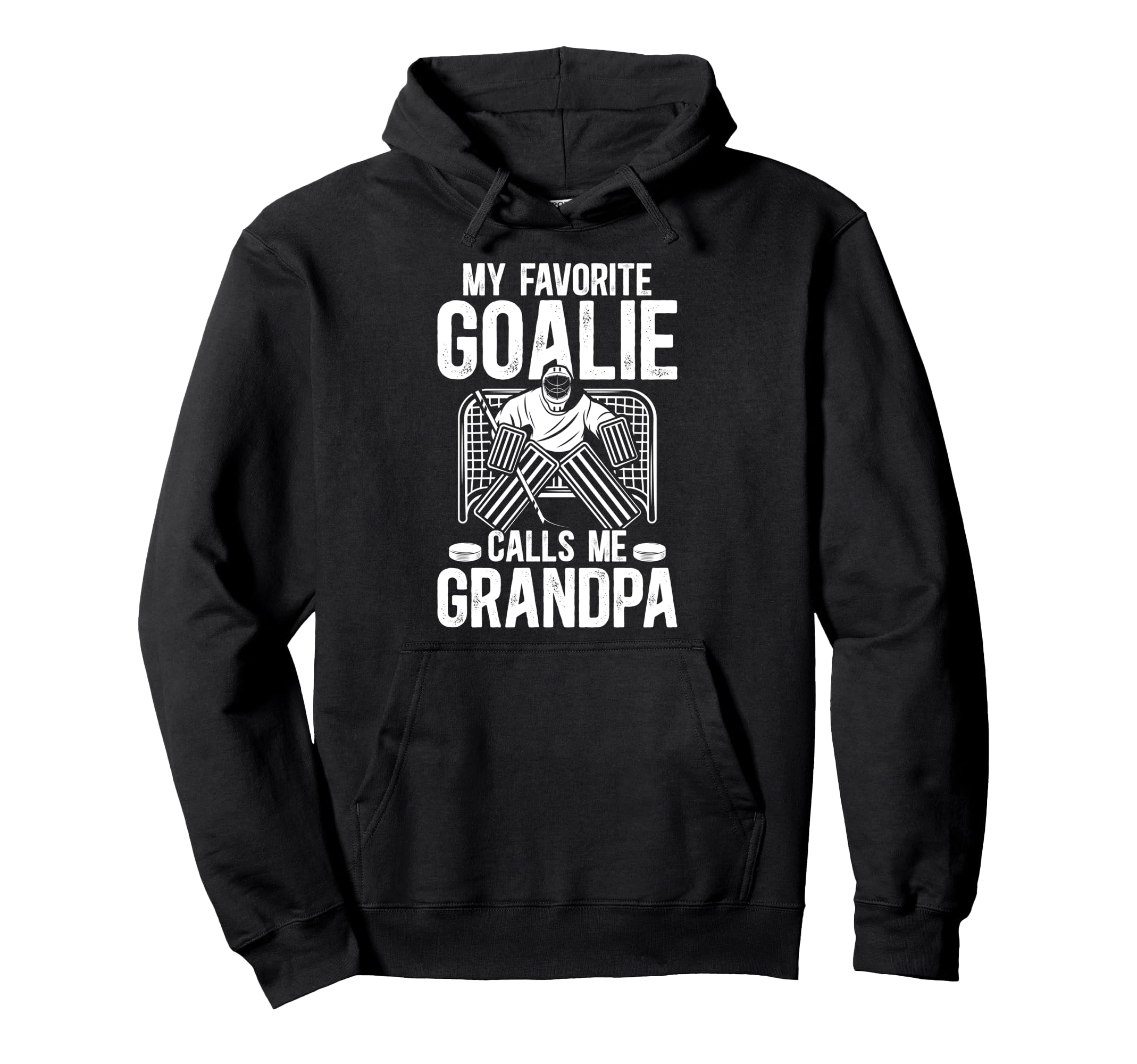 Proud Ice Hockey Goalie Grandpa Hockey Hoodie - Graphic Print Men Women - T-Shirt, Sweatshirt, Hoodie