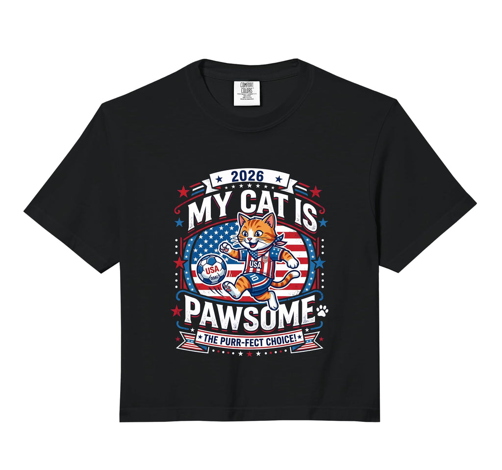 2026 My Cat Is Pawsome Funny Patriot Hoodie - Novelty Apparel Men Women - T-Shirt, Sweatshirt, Hoodie