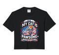 2026 My Cat Is Pawsome Funny Patriot Hoodie - Novelty Apparel Men Women - T-Shirt, Sweatshirt, Hoodie