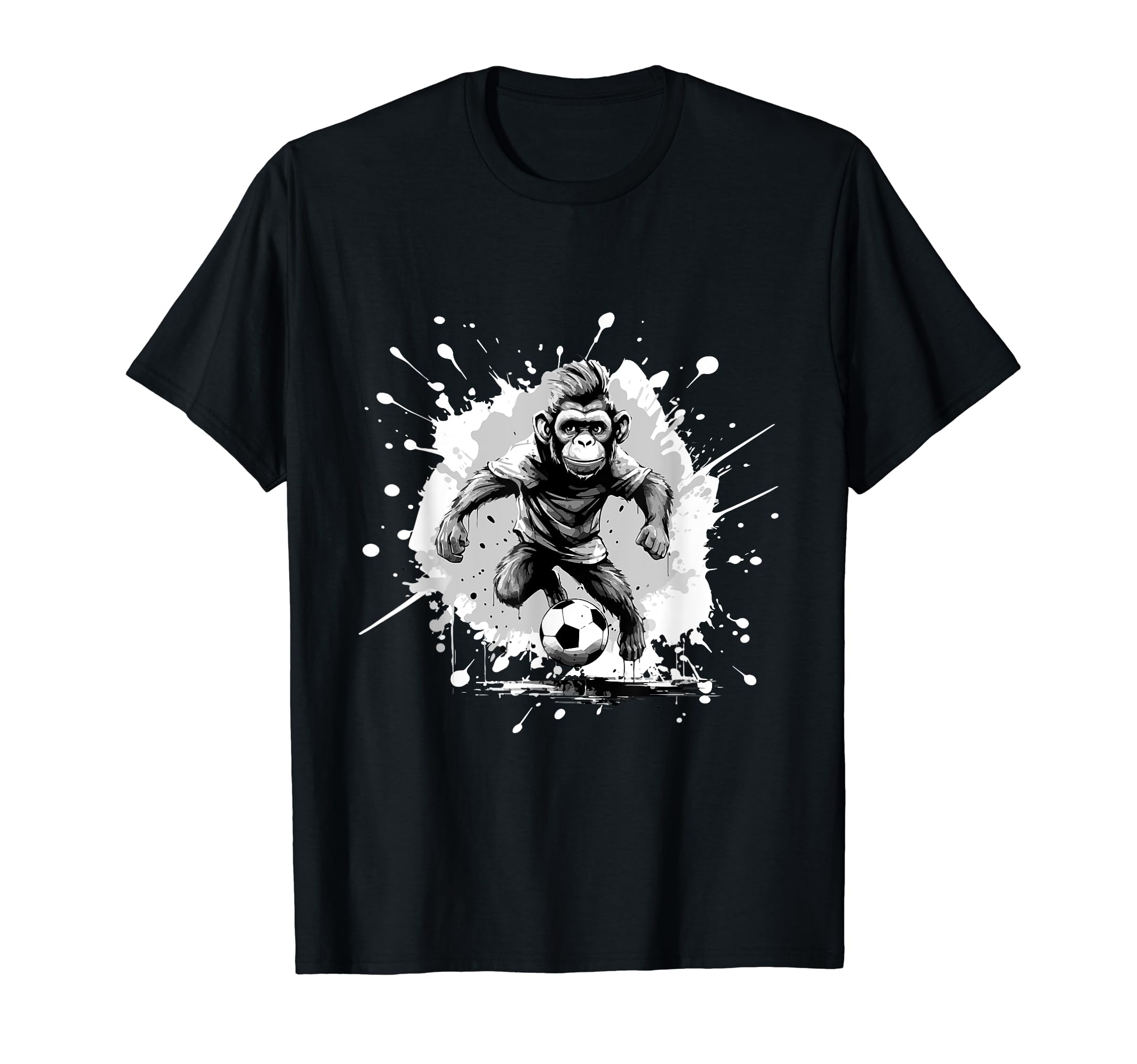 Monkey Playing Soccer Sports Team T-Shirt - Unique Graphic Men Women - T-Shirt, Sweatshirt, Hoodie