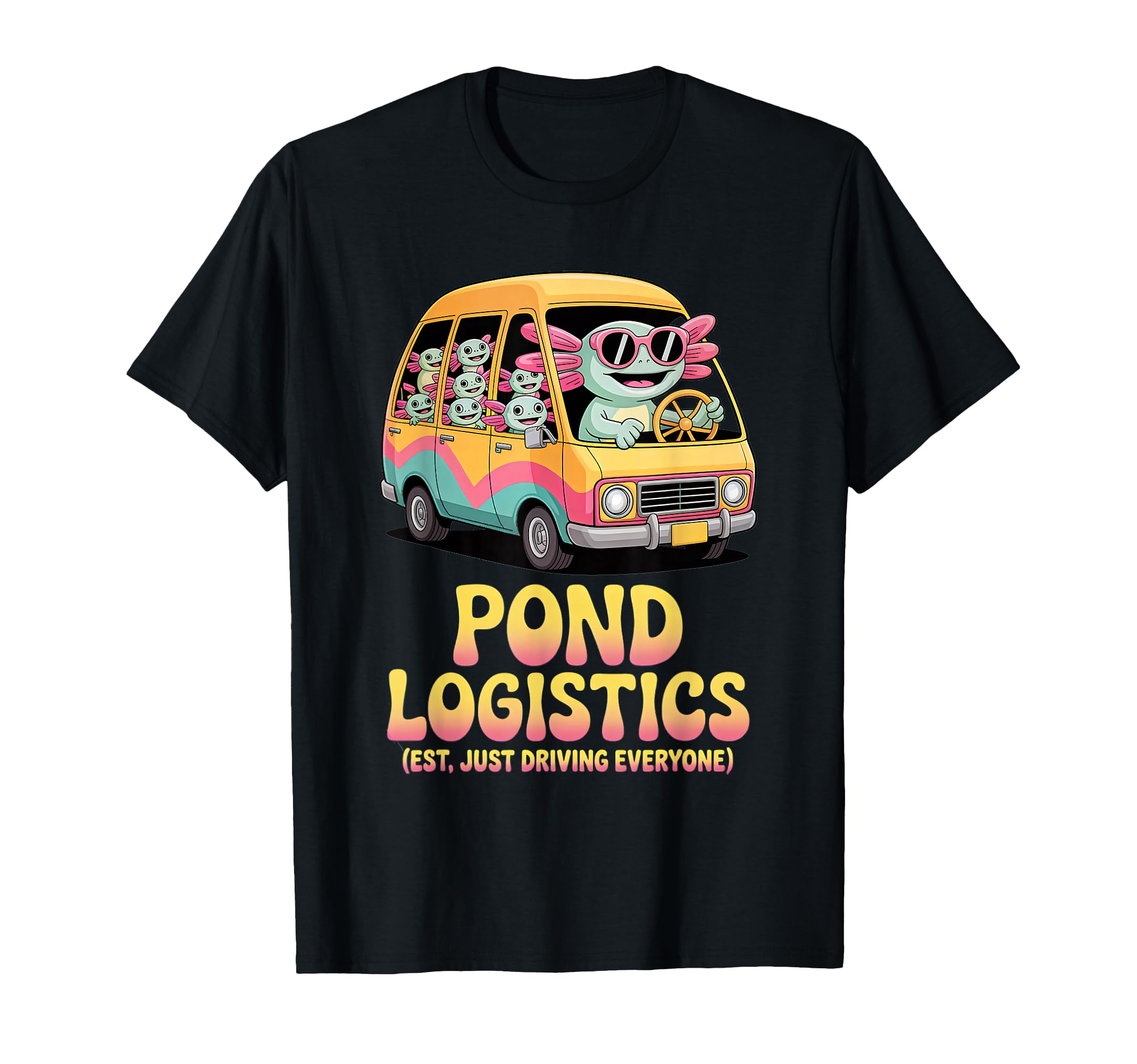 Pond Logistics Axolotl Soccer Carpool T-Shirt - Trendy Graphic Men Women - T-Shirt, Sweatshirt, Hoodie