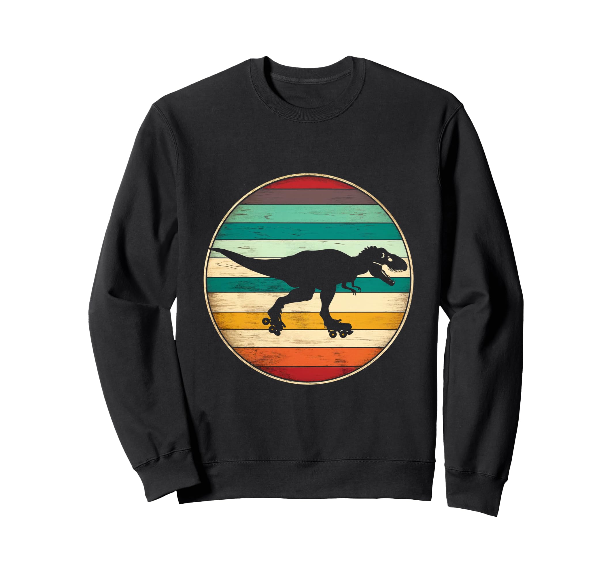 Skating Dinosaur Sweatshirt - Graphic Print Unisex - T-Shirt, Sweatshirt, Hoodie