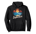 Surfside Beach Sunset Palm Trees Hoodie - Fun Novelty Design for Adults - T-Shirt, Sweatshirt, Hoodie