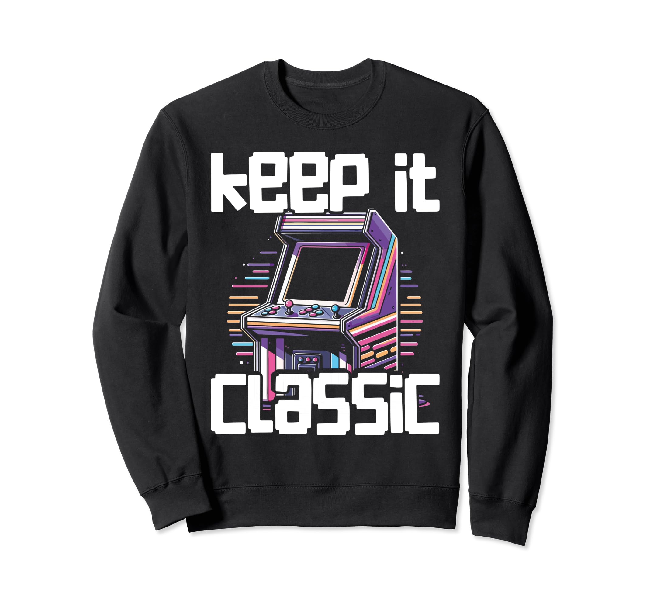 80S Arcade Nostalgia Pixel Art Sweatshirt - Minimalist Print for Adults - T-Shirt, Sweatshirt, Hoodie
