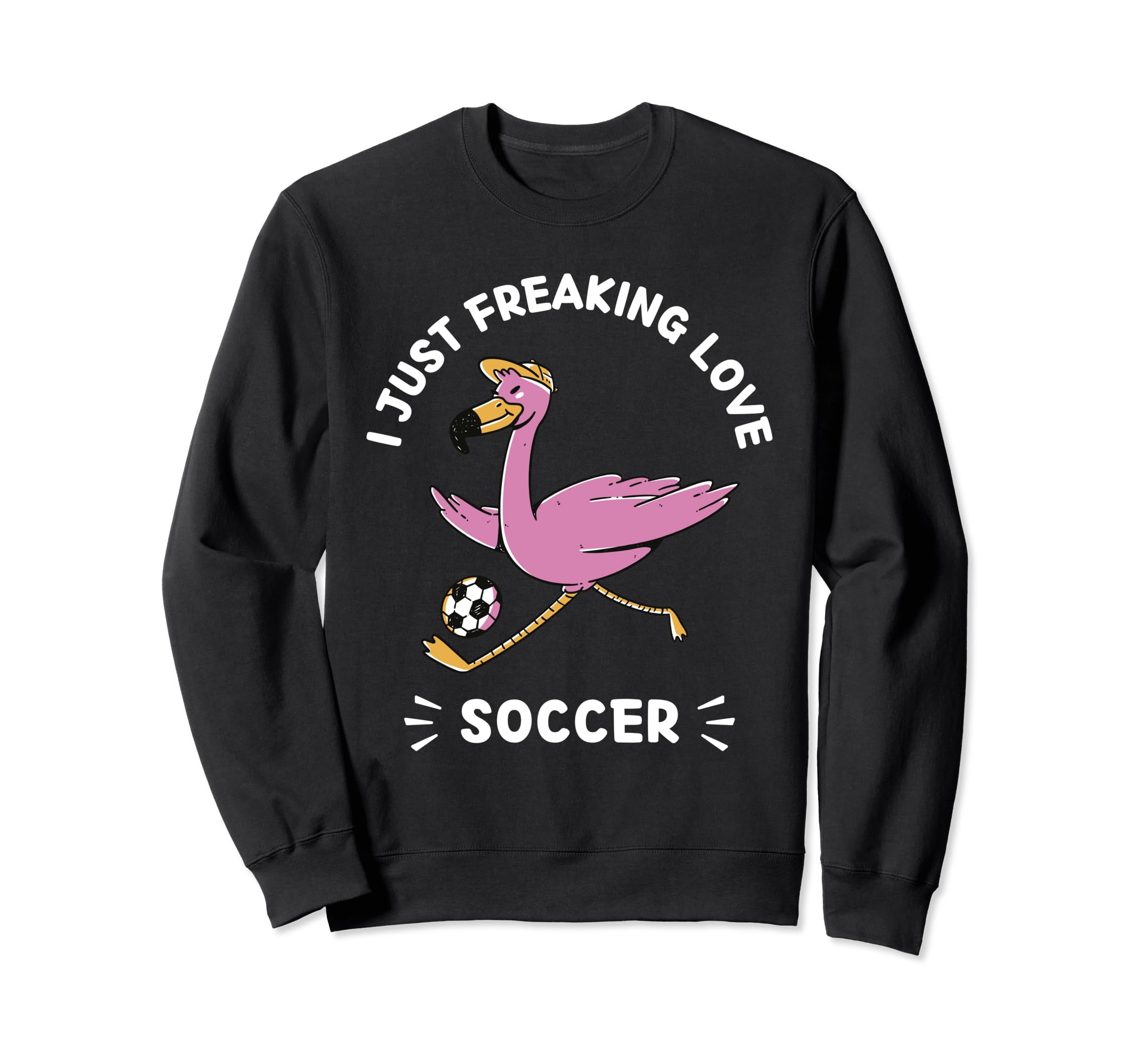 Kawaii Flamingo I Just Freaking Love Sweatshirt - Unique Graphic Unisex - T-Shirt, Sweatshirt, Hoodie