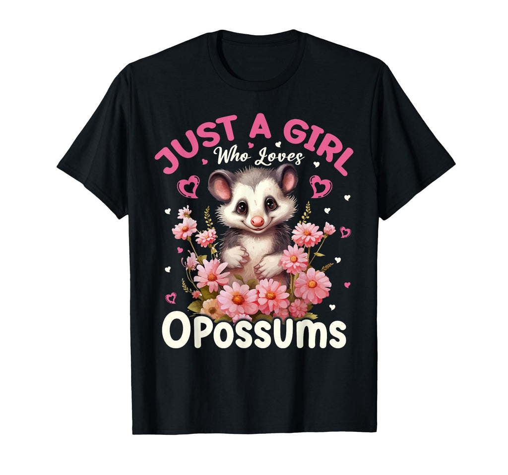 Just Who Loves Opossums Floral T-Shirt - Casual Everyday Wear for Adults - T-Shirt, Sweatshirt, Hoodie