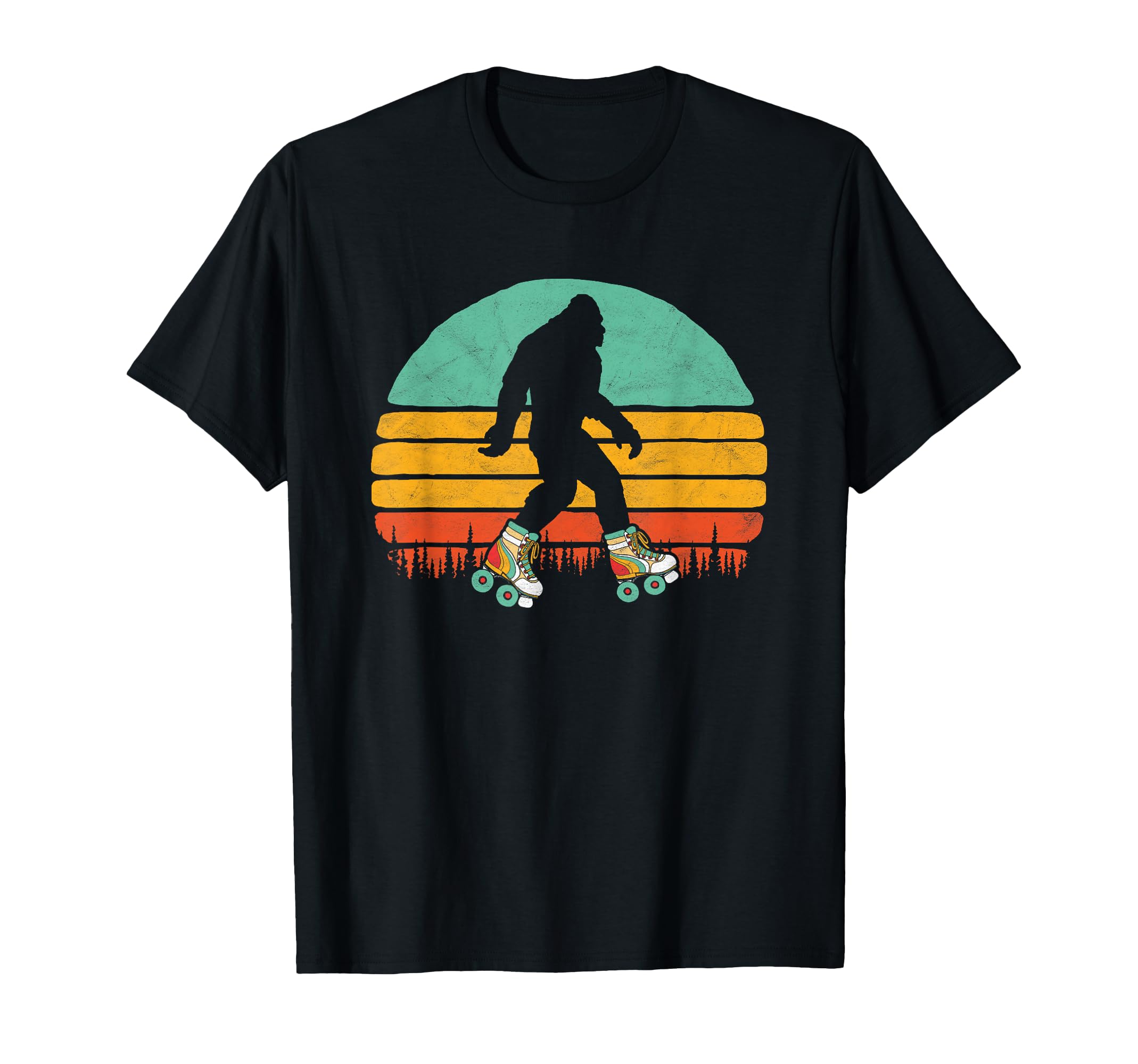 Bigfoot Roller Skating Sasquatch T-Shirt - Fun Novelty Design for Adults - T-Shirt, Sweatshirt, Hoodie